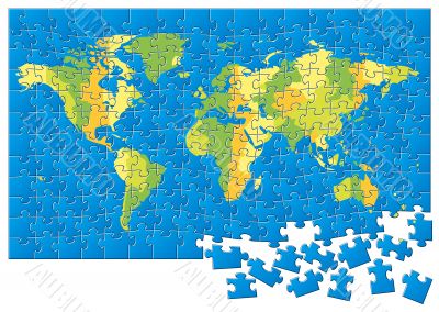 World map puzzle 