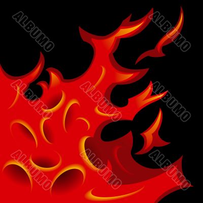 Tattoo-stylized flame tongues