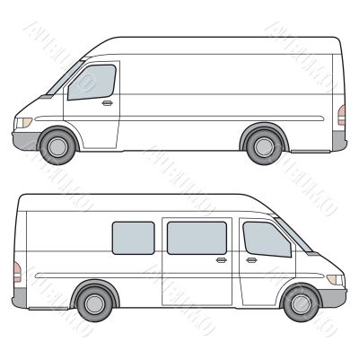 Minibus. Vector Illustration