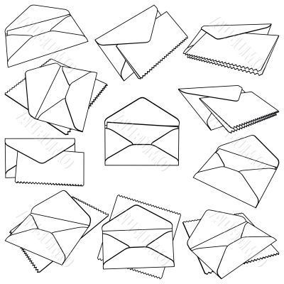 Set of open Envelopes