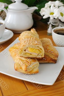 cake with ham and cheese