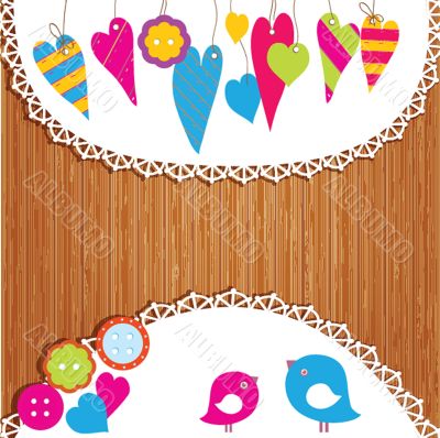 Colorful buntings, garlands and paper.