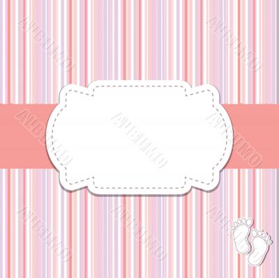 Vintage baby girl arrival announcement card.