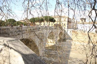 Rome Bridge over the river Tever