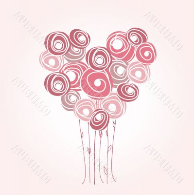 Retro card with vintage rose