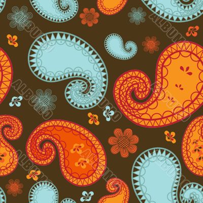 Retro pattern with luxury paisley.