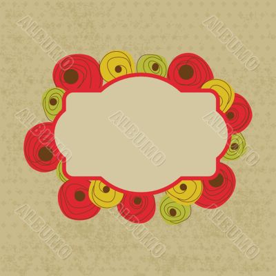 Retro card with vintage rose