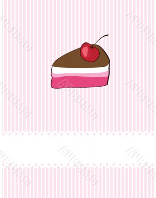 Piece of cake, cupcake vector illustration