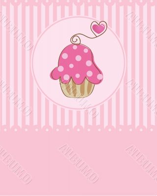 Piece of cake, cupcake vector illustration