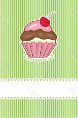 Piece of cake, cupcake vector illustration