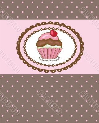 Piece of cake, cupcake vector illustration