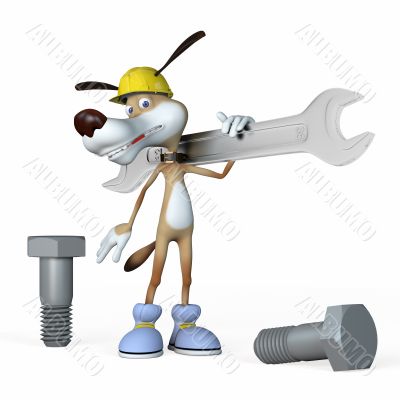 Illustration, Dog worker.