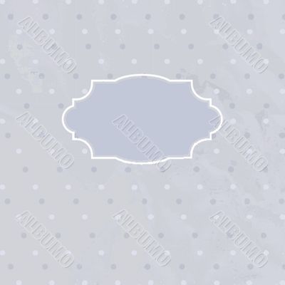 Vintage frame on polka dot background