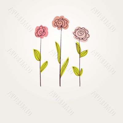 Vintage vector frame on floral background
