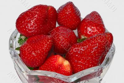 Strawberries on white.