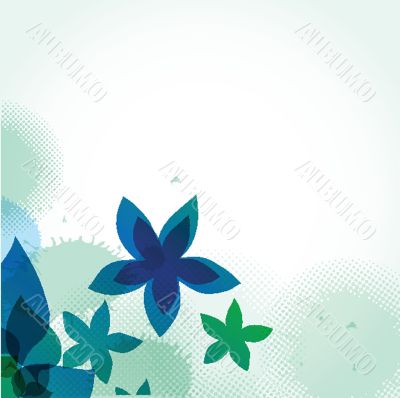 Vintage card with hand drawn flowers