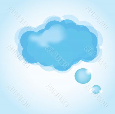 Cloud glossy icon. Vector illustration