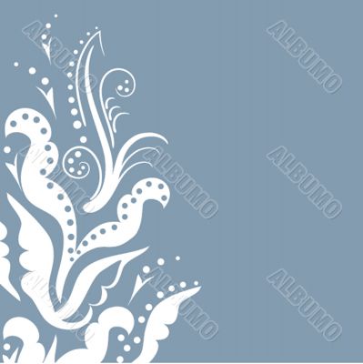 Vintage card with hand drawn flowers