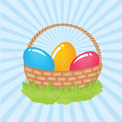 Easter beautiful card with two hand drawn eggs