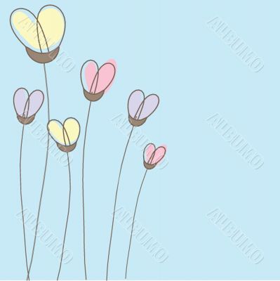 Floral card with butterflies