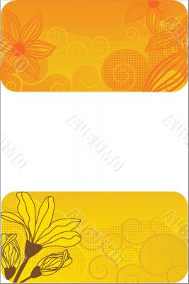 Vintage card with hand drawn flowers