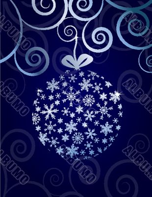 Christmas card with holiday elements.