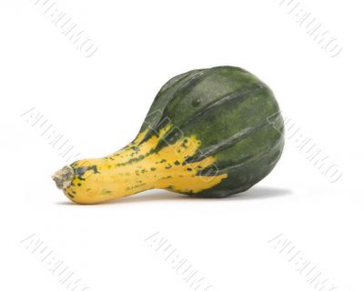 Green and Yellow Squash Isolated on White Background