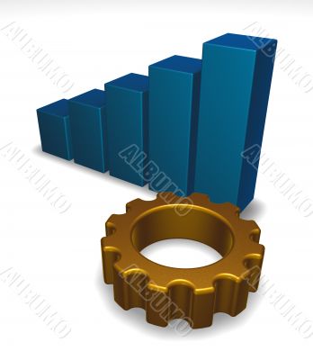 business graph and cogwheel