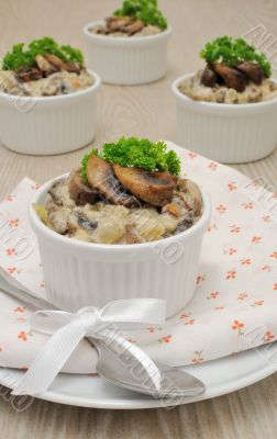 Mushrooms in a creamy sauce