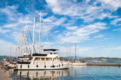 Sailing Boat docked in marina