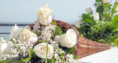 white rose bouquet