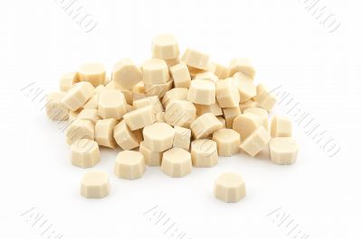 Isolated white chocolate block