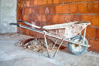 wheelbarrow in workplace