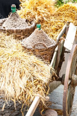 Autumn wooden cart