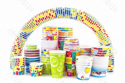 Rainbow of ice cream paper cup