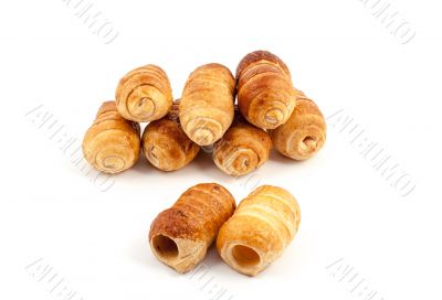 Small group of italian cannoli pastry