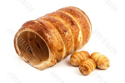Big and small empty Cannoli pastry