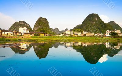 Li river village view