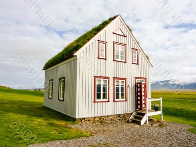 Icelandic traditional house in countryside