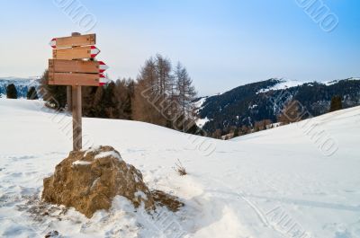 Trail mark in winter