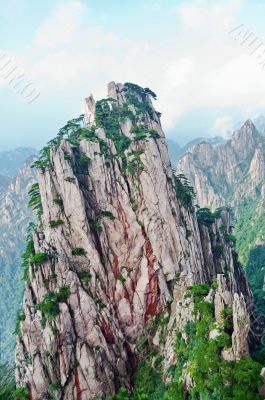 Huangshan peek in chinese mountains