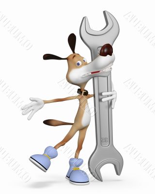 Illustration, Dog worker.