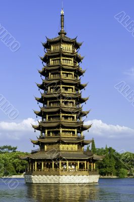 Guilin one of the twin pagodas