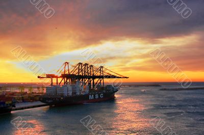 Dawn in port