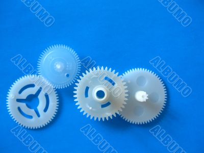 Wheels on blue background