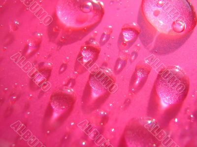 Drops of water in red