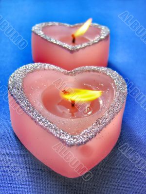 Two pink candles