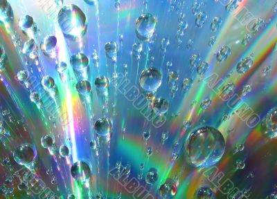 Drops of water on the compact disk