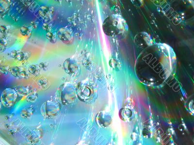 Drops of water on the compact disk