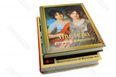 Two books about painting on a white background